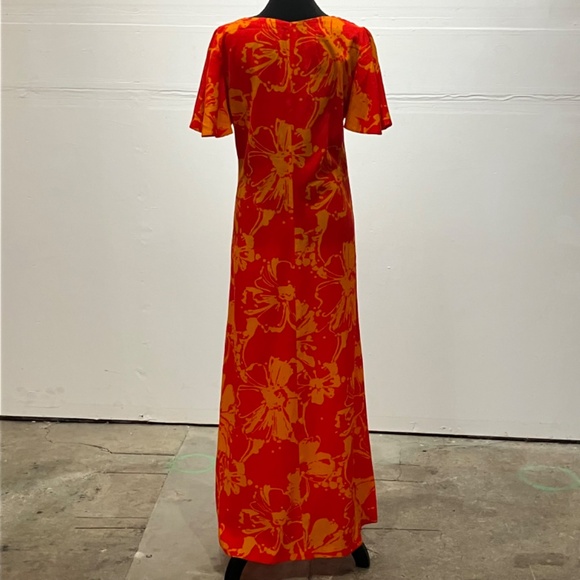 Orange floral print maxi dress - Picture 2 of 9